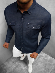 Чоловіча джинсова сорочка Ультрамаринова OZONEE NB/MC706BS