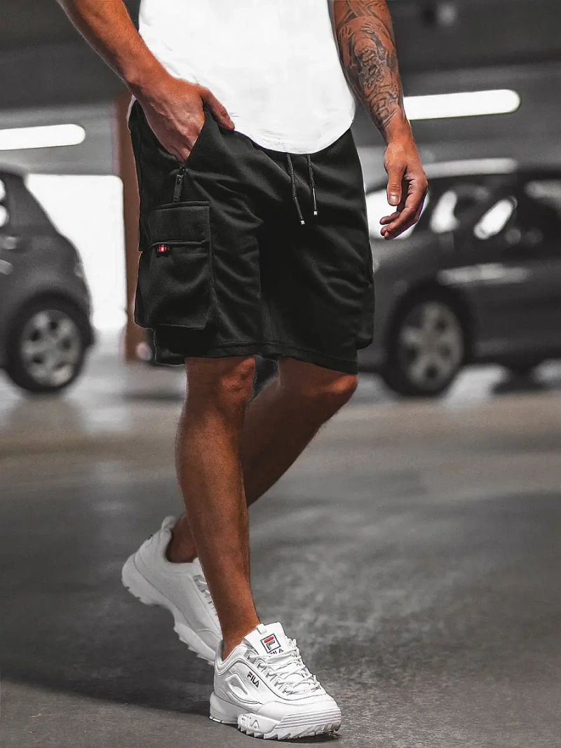 Spodenki dresowe męskie czarne OZONEE O/WW20015/1