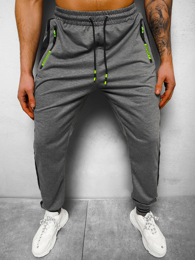 Spodnie dresowe męskie grafitowe OZONEE JS/68K10333