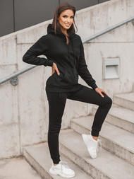 Komplet dresowy dwuczęściowy damski czarny OZONEE JS/68C20382/3