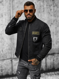 Kurtka męska jeansowa czarna OZONEE NB/MJ509NZ