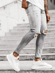 Spodnie jeansowe męskie szare OZONEE DP/587