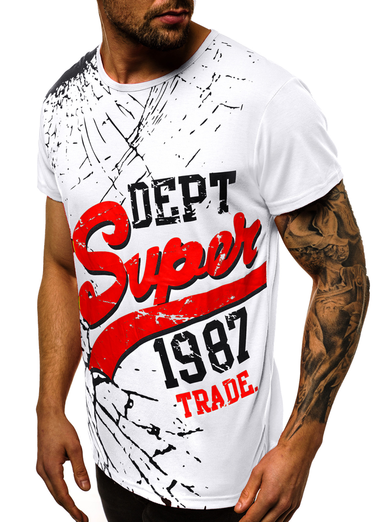 T-Shirt męski biały OZONEE JS/KS1942