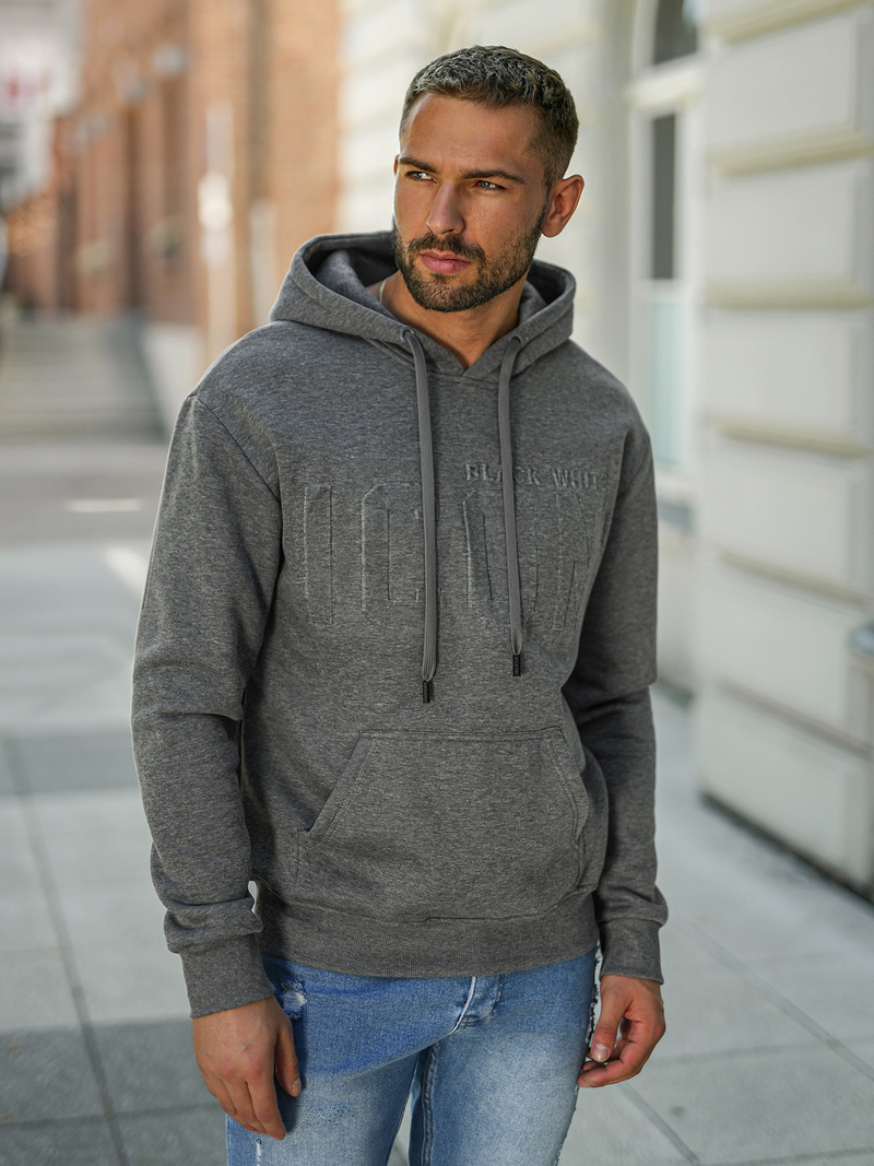 Bluza z kapturem męska grafitowa OZONEE JS/8B1773/5