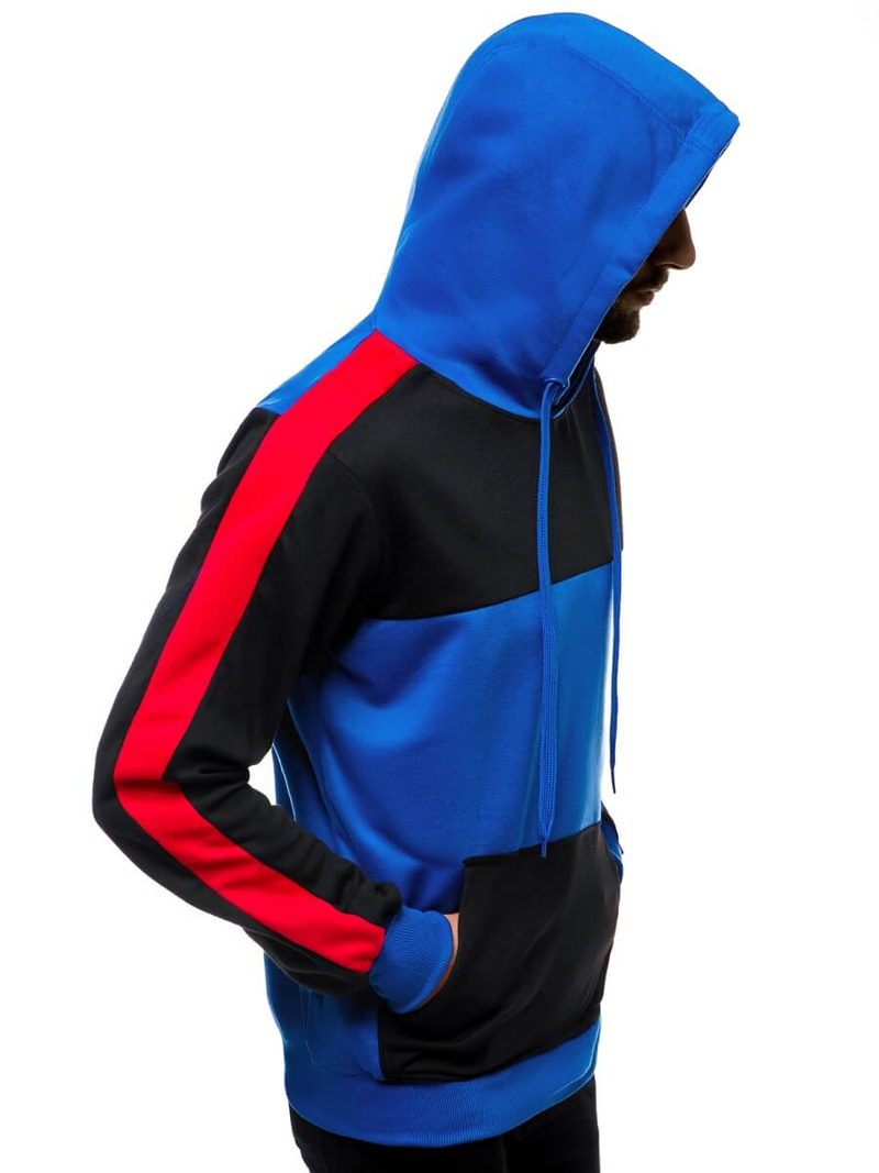 Bluza z kapturem męska niebieska OZONEE JS/JZ11060