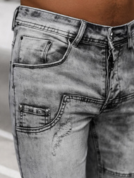 Spodnie jeansowe męskie slim fit grafitowe OZONEE NB/MP0163N