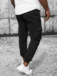 Spodnie męskie chino joggery czarne OZONEE NB/MP0105NZ