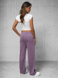 Spodnie jeansowe damskie wide leg fioletowe OZONEE O/330098