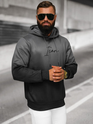 Bluza z kapturem męska grafitowo-czarna OZONEE JS/27B6501/5