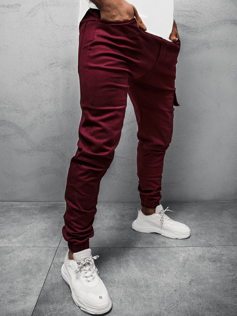 Штани чоловічі джоггери Бордові OZONEE O/11104