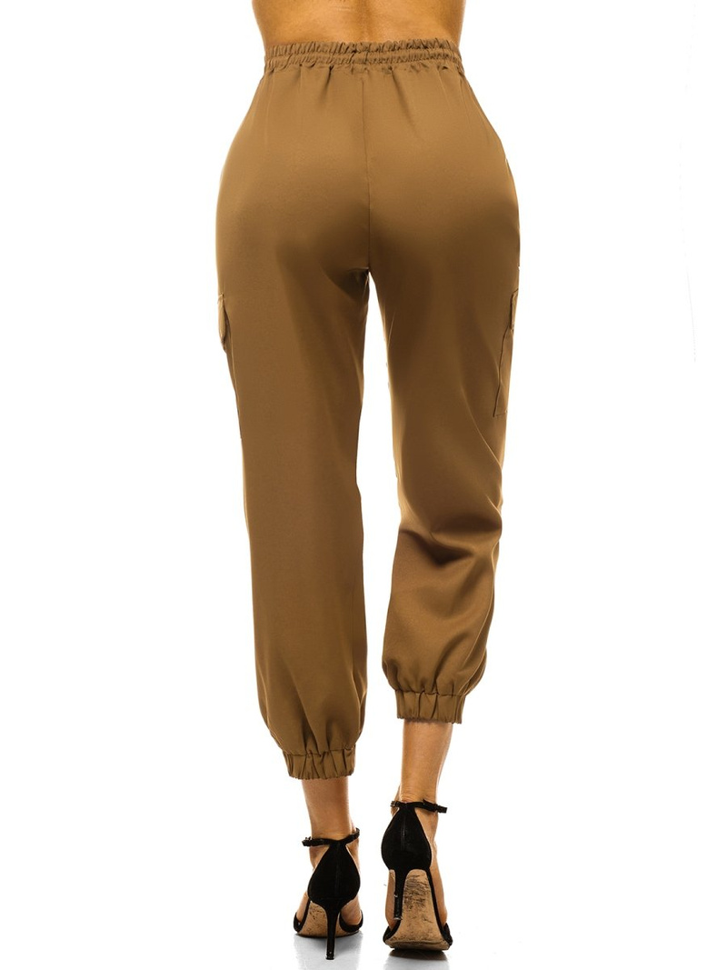 Spodnie damskie joggersy camelowe OZONEE O/HM006