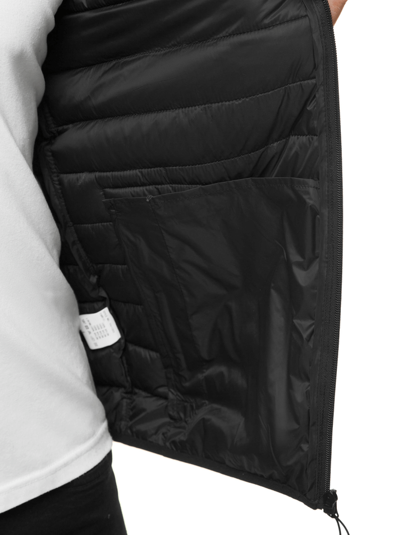 Kurtka przejściowa męska pikowana czarna OZONEE JS/M13007/1