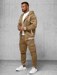 Komplet dresowy męski ciemno-beżowy OZONEE JS/27C6506/91