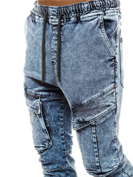 Spodnie jeans jogger męskie jasno-niebieskie OZONEE G/1067