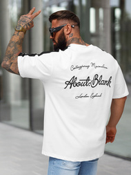 T-shirt męski loose fit biały OZONEE O/QQ1195