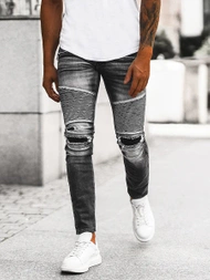 Spodnie jeansowe męskie czarne OZONEE NB/MP0122N