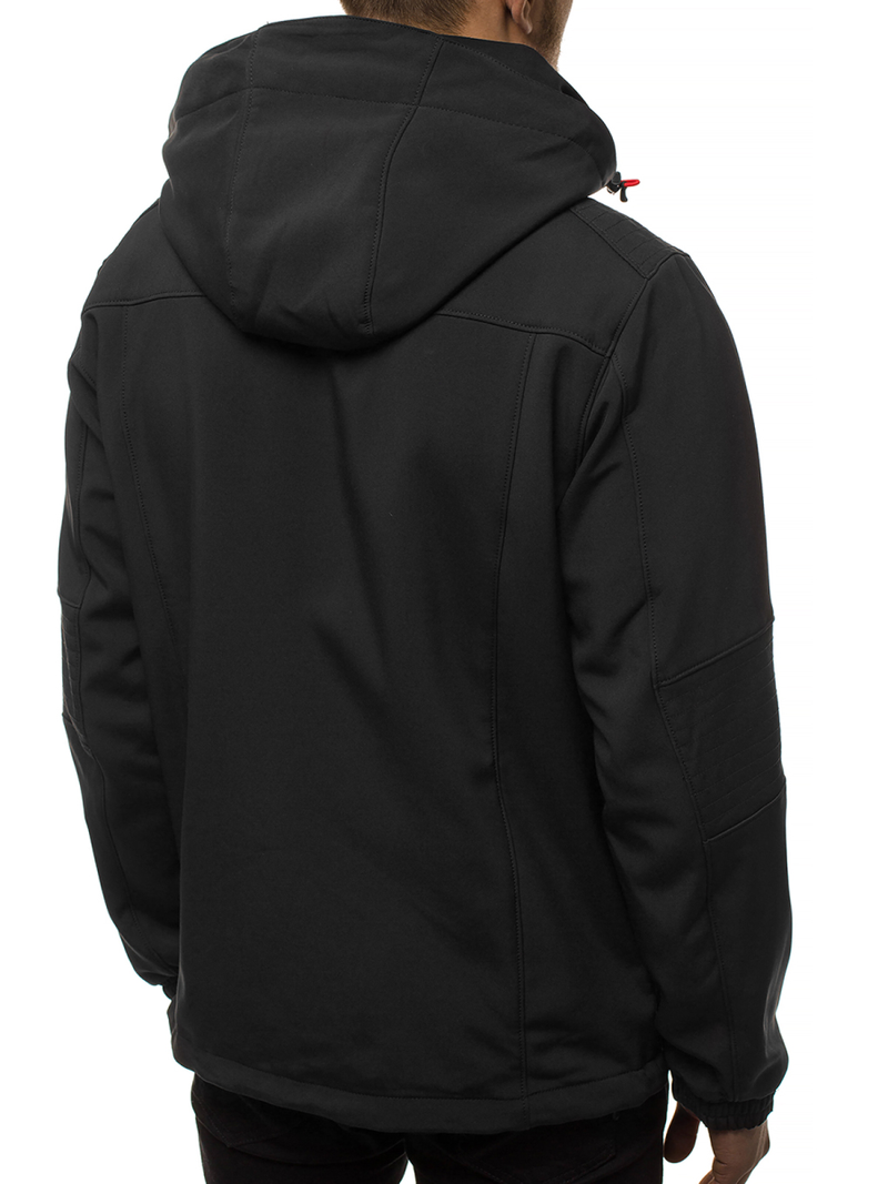 Kurtka softshell męska z kapturem czarno-pomarańczowa OZONEE GE/12263Z