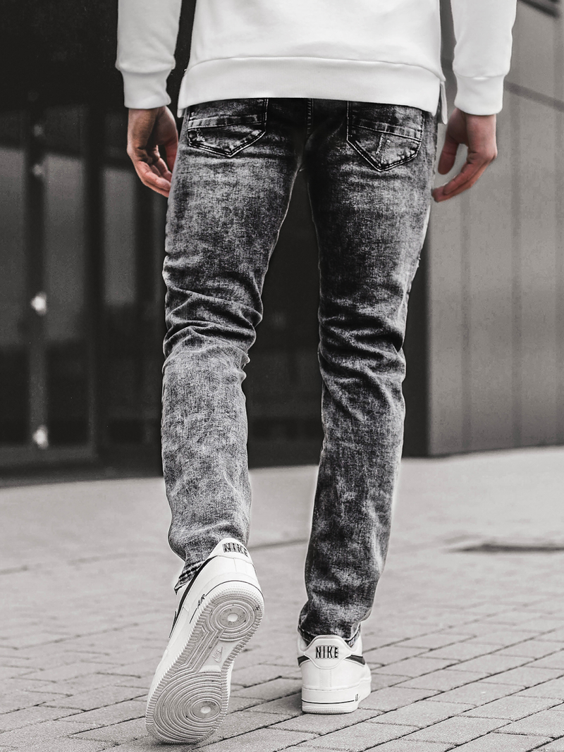 Spodnie męskie jeans grafitowe OZONEE V/19194