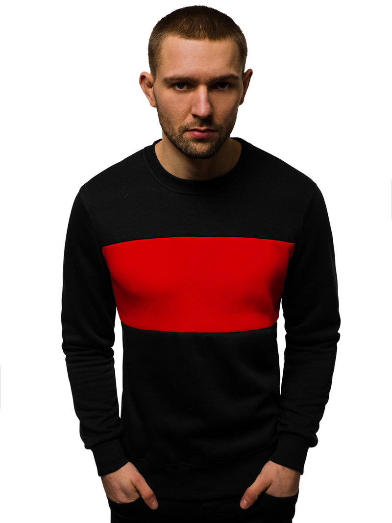 Bluza męska czarno-czerwona OZONEE JS/2010