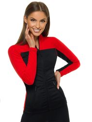 Bluza damska rozpinana czarno-czerwona OZONEE JS/HD149/5