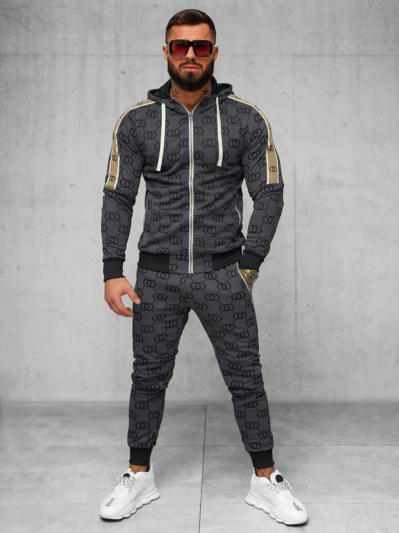 Komplet dresowy męski czarny OZONEE O/FF5053AB