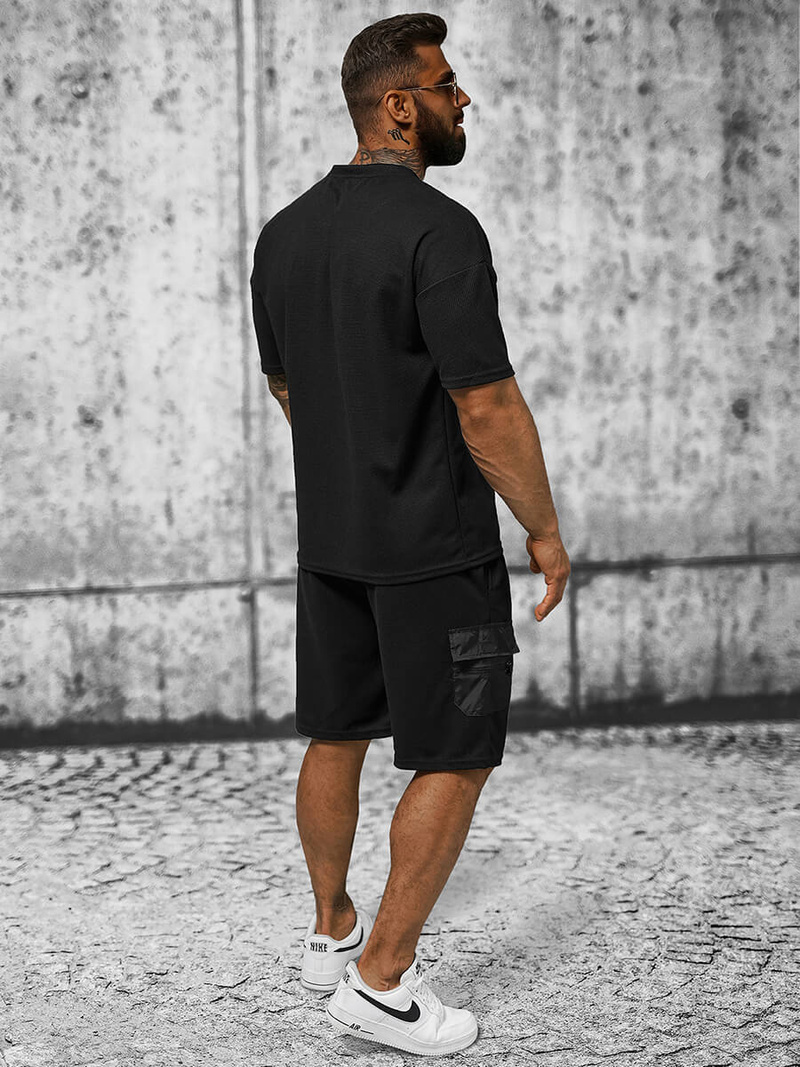 Komplet dresowy męski czarny OZONEE JS/8C1132/3