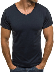 T-Shirt męski bez nadruku granatowy OZONEE JS/712007