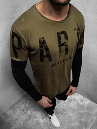 Футболка з довгим рукавом чоловіча Зелена OZONEE O/1292Z 