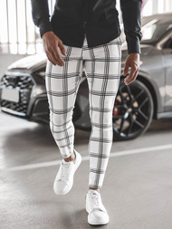 Spodnie męskie chino materiałowe białe OZONEE O/P4028Z