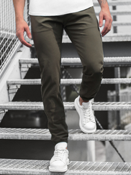 Spodnie męskie chino joggery khaki OZONEE JB/JP1145/17