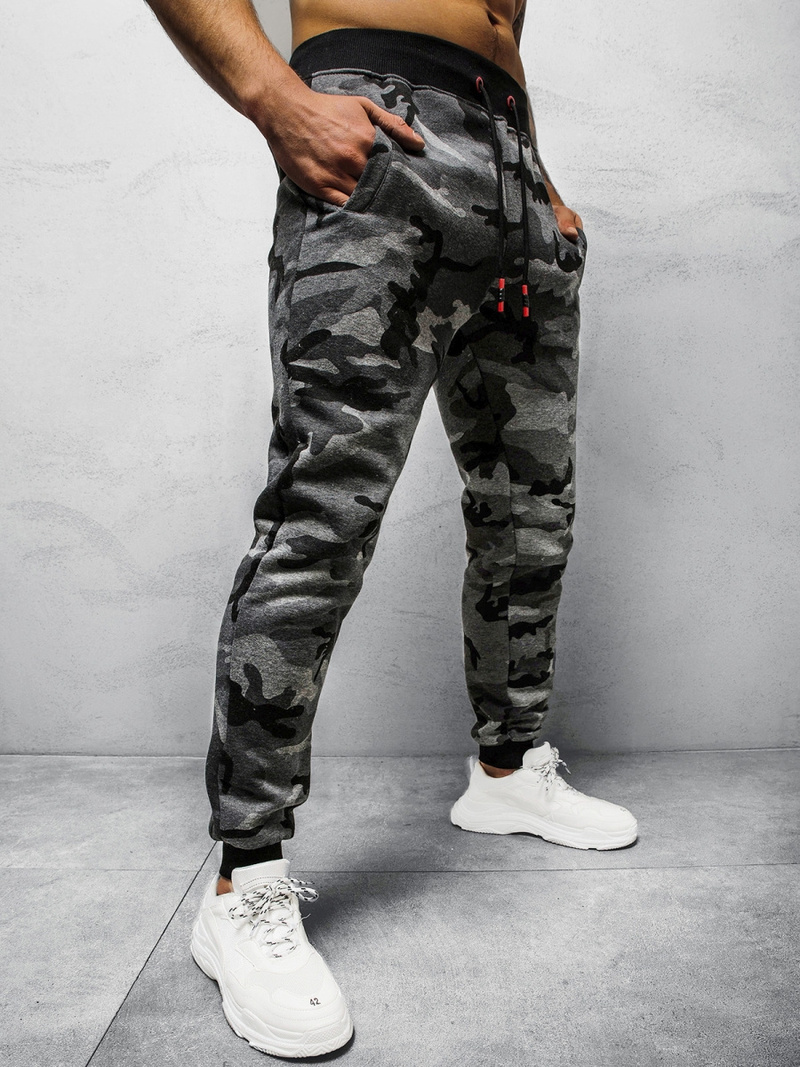 Spodnie dresowe męskie grafitowe OZONEE JS/KZ15