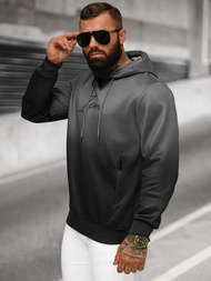 Bluza z kapturem męska grafitowo-czarna OZONEE JS/27B6501/5