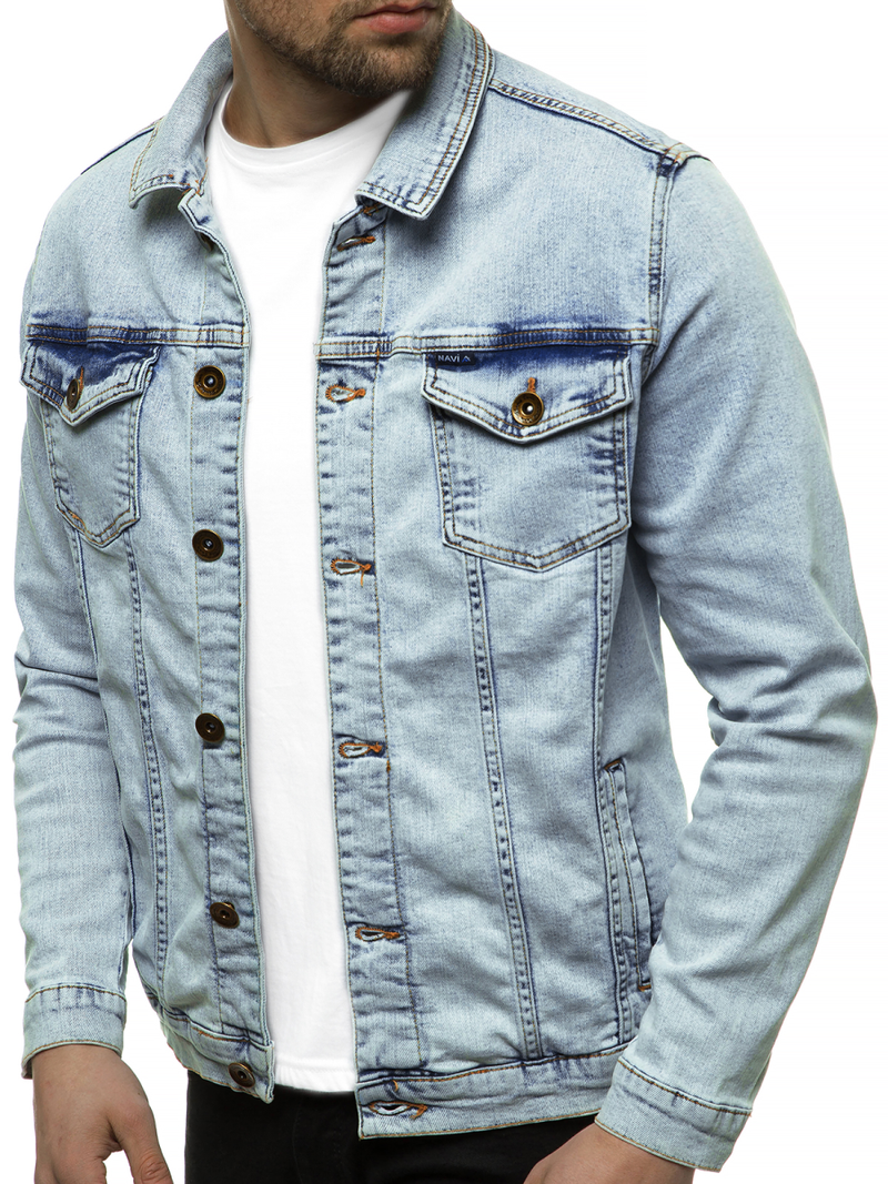 Kurtka męska jeans jasno-niebieska OZONEE BN/6080