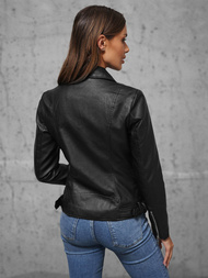 Kurtka skórzana damska ramoneska czarna OZONEE JS/11Z8062