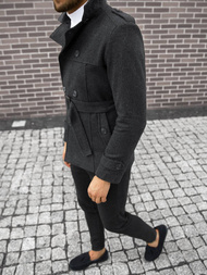 Płaszcz męski z pagonami antracytowy OZONEE O/5627