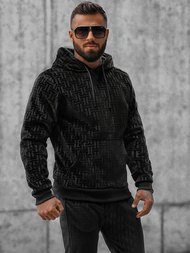 Komplet dresowy męski welurowy czarny OZONEE O/3A81