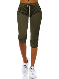 Spodnie dresowe krótkie damskie khaki OZONEE JS/1021/B7