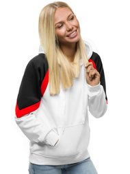 Bluza z kapturem damska biała OZONEE JS/JK88118/1