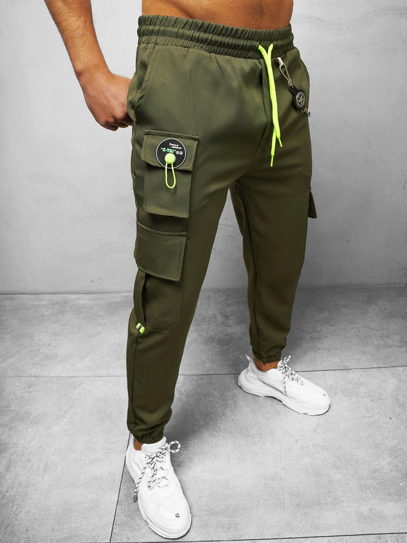 Spodnie męskie chino jogger khaki OZONEE O/CP149