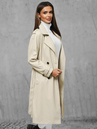 Płaszcz damski skórzany jasno-beżowy OZONEE JS/11Z8100