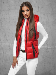 Kamizelka damska pikowana czerwona OZONEE JS/5M3133/270