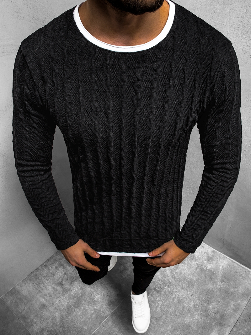 Sweter męski czarny OZONEE MACH/2137Z
