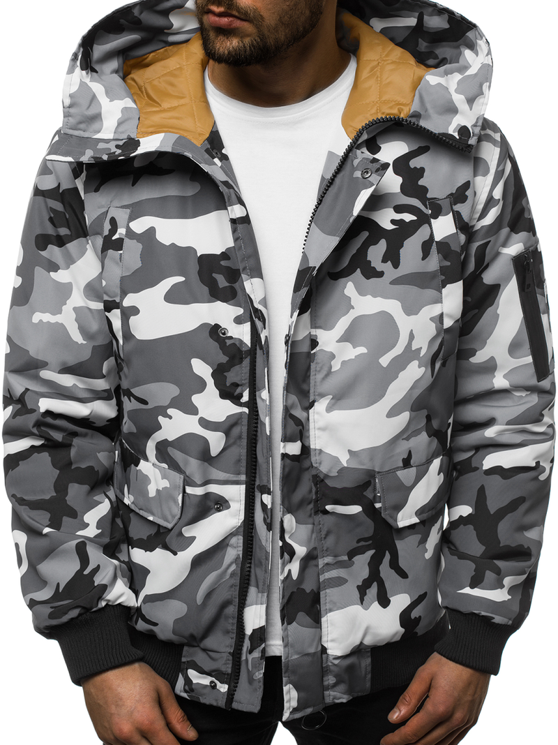 Куртка чоловіча Сіро-камуфляжна OZONEE JS/2019005