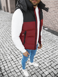 Безрукавка чоловіча Бордова-Чорна OZONEE JS/M1189/1