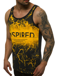 T-Shirt męski bez rękawów żółty OZONEE JS/SS11050