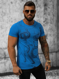 T-shirt męski niebieski OZONEE O/T132/17Z