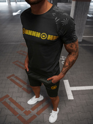 Komplet dresowy męski czarny OZONEE O/HM760