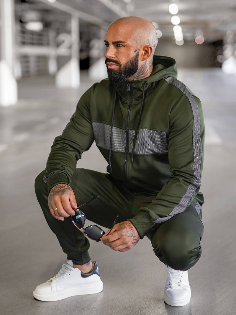 Komplet dresowy męski zielony OZONEE JS/8C8115/29Z