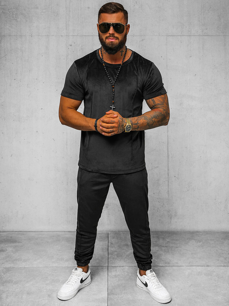 Спортивний костюм чоловічій чорний OZONEE O/12135Z