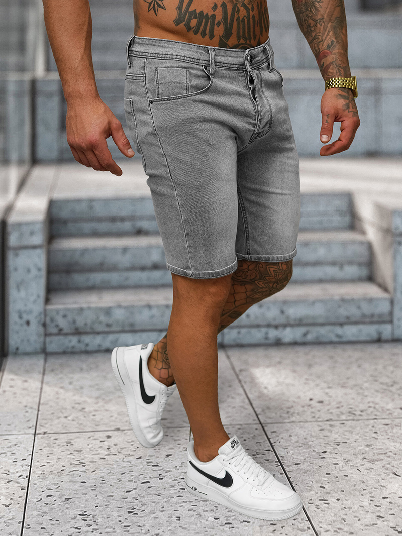 Spodenki męskie jeansowe szare OZONEE NB/MP0315GC